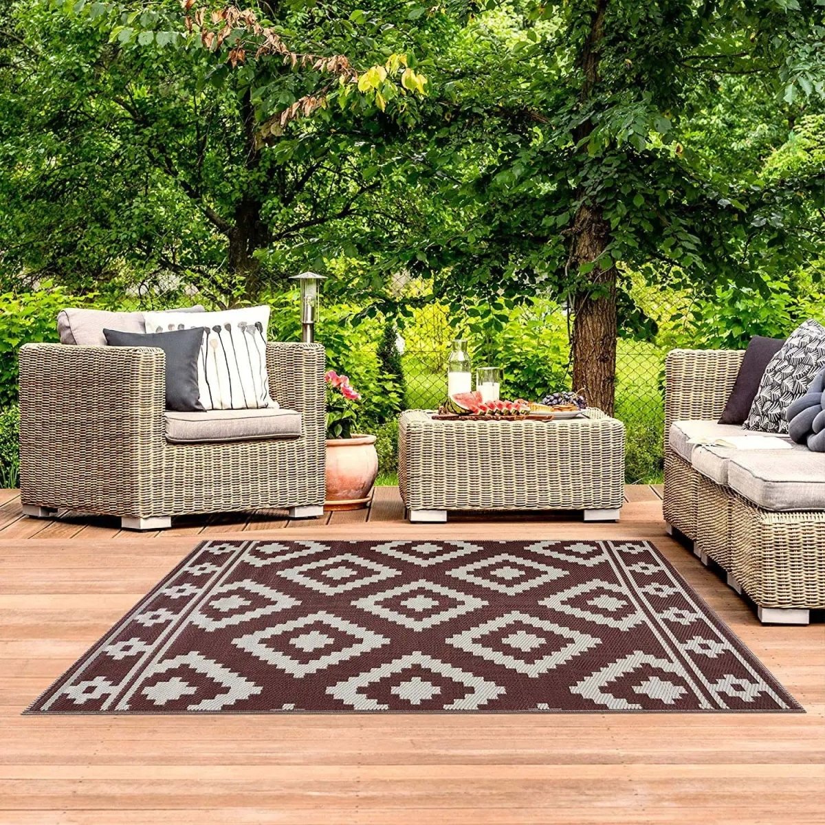 Outdoor Garden Rug Waterproof Fabric Indoor Outdoor Floor Covering