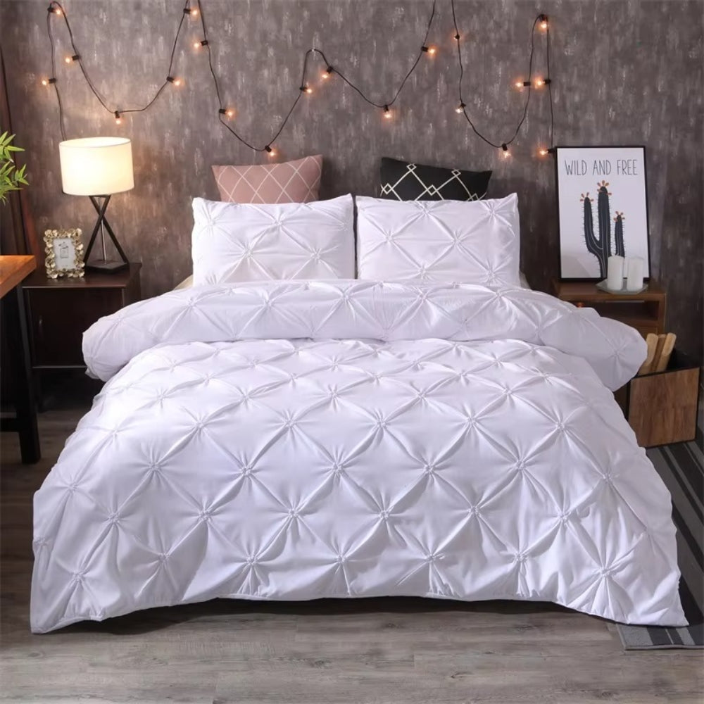 WebenNacht: Modern Duvet Cover Set – Breathable, Soft & Decorative with Timeless Pintuck Design
