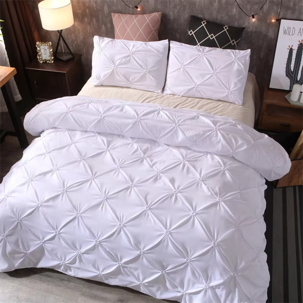 WebenNacht: Modern Duvet Cover Set – Breathable, Soft & Decorative with Timeless Pintuck Design