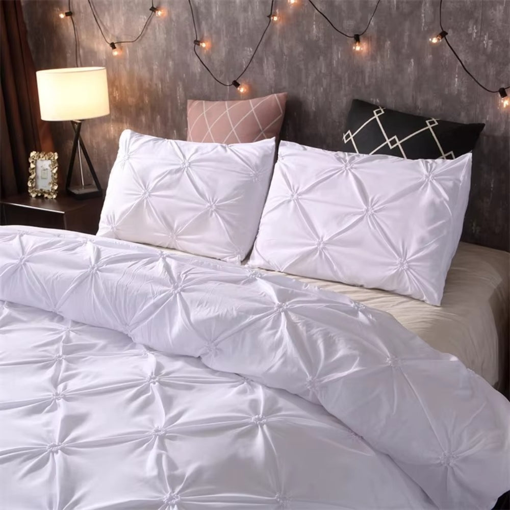 WebenNacht: Modern Duvet Cover Set – Breathable, Soft & Decorative with Timeless Pintuck Design
