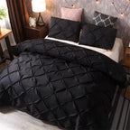 WebenNacht: Modern Duvet Cover Set – Breathable, Soft & Decorative with Timeless Pintuck Design