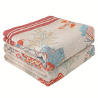 Wine Blossom: Elegant Cotton Blanket with Reversible Floral Design & Breathable Structure – for Bed & Modern Living Spaces