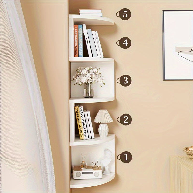 WhiteSpace: Classic Wall Shelf – Sturdy, Low-Maintenance & Hanging in Corner Design for Bedroom & Office