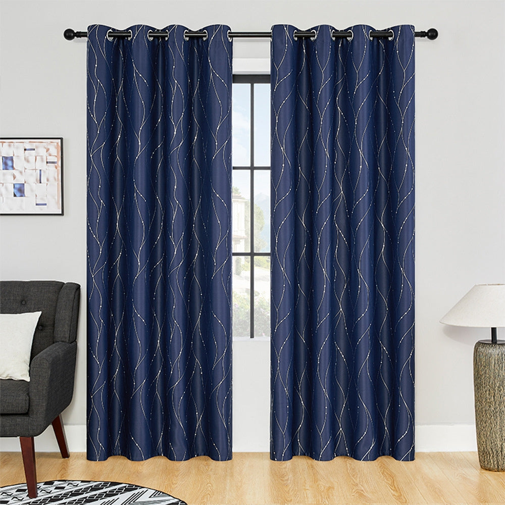 WaveElegance: Blackout Curtain with Glossy Design – Stylish for Living & Sleeping Areas