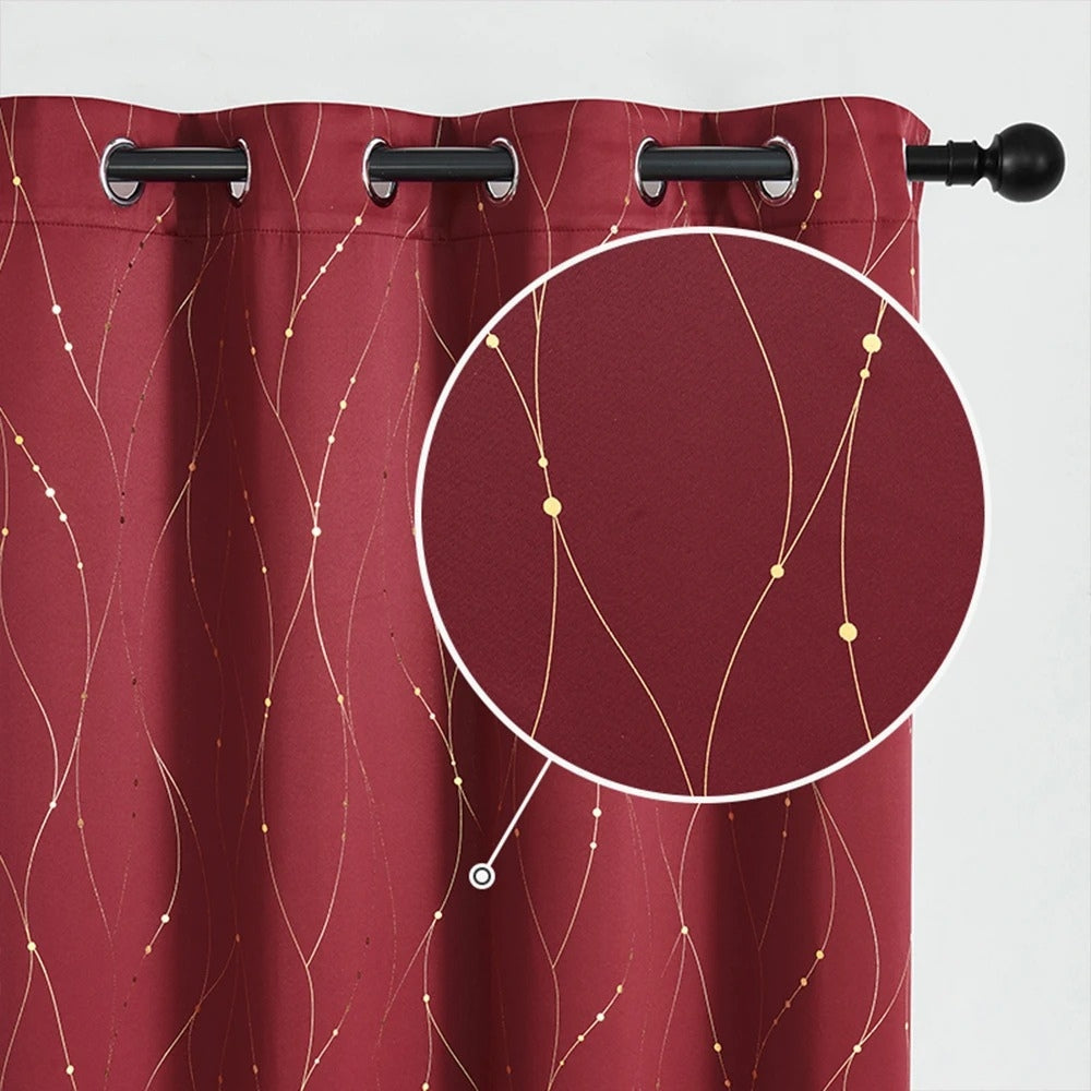 WaveElegance: Blackout Curtain with Glossy Design – Stylish for Living & Sleeping Areas