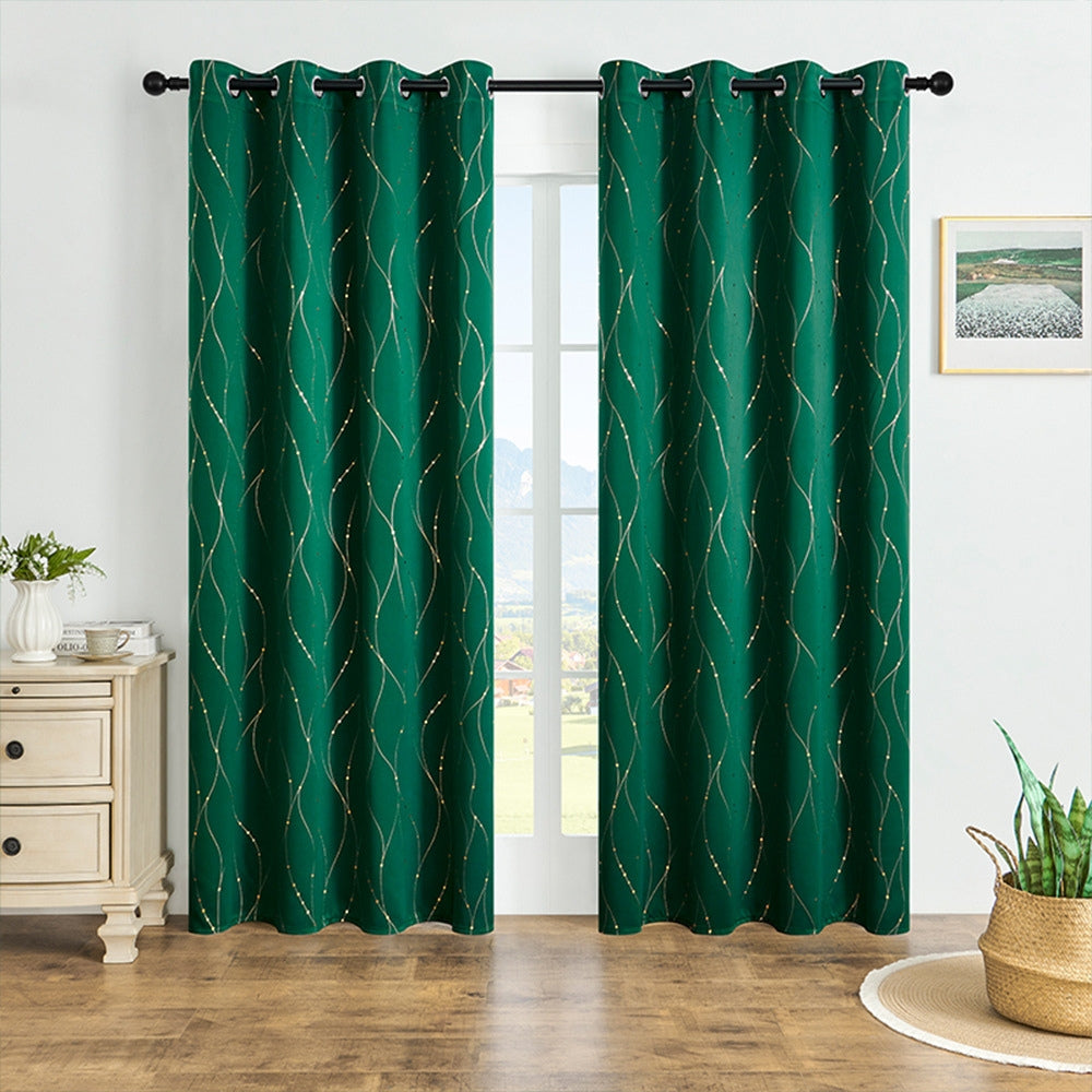 WaveElegance: Blackout Curtain with Glossy Design – Stylish for Living & Sleeping Areas