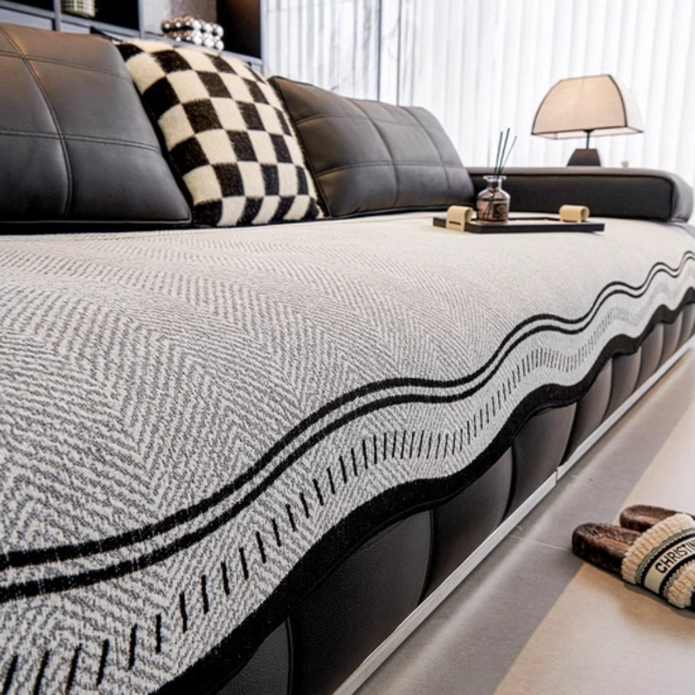 WellenLuxe: Non-Slip Sofa Cover in Modern Design – Stylish Sofa Slipcover for Living Room