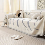 WaveDream: Chenille Sofa Cover with Jacquard Wave Pattern & Non-Slip Comfort – for Sofa & Living Room