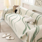 WaveDream: Chenille Sofa Cover with Jacquard Wave Pattern & Non-Slip Comfort – for Sofa & Living Room