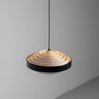 Layered Ring Disc Pendant Chandelier in Black & White