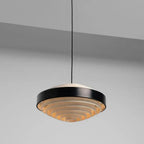 Layered Ring Disc Pendant Chandelier in Black & White