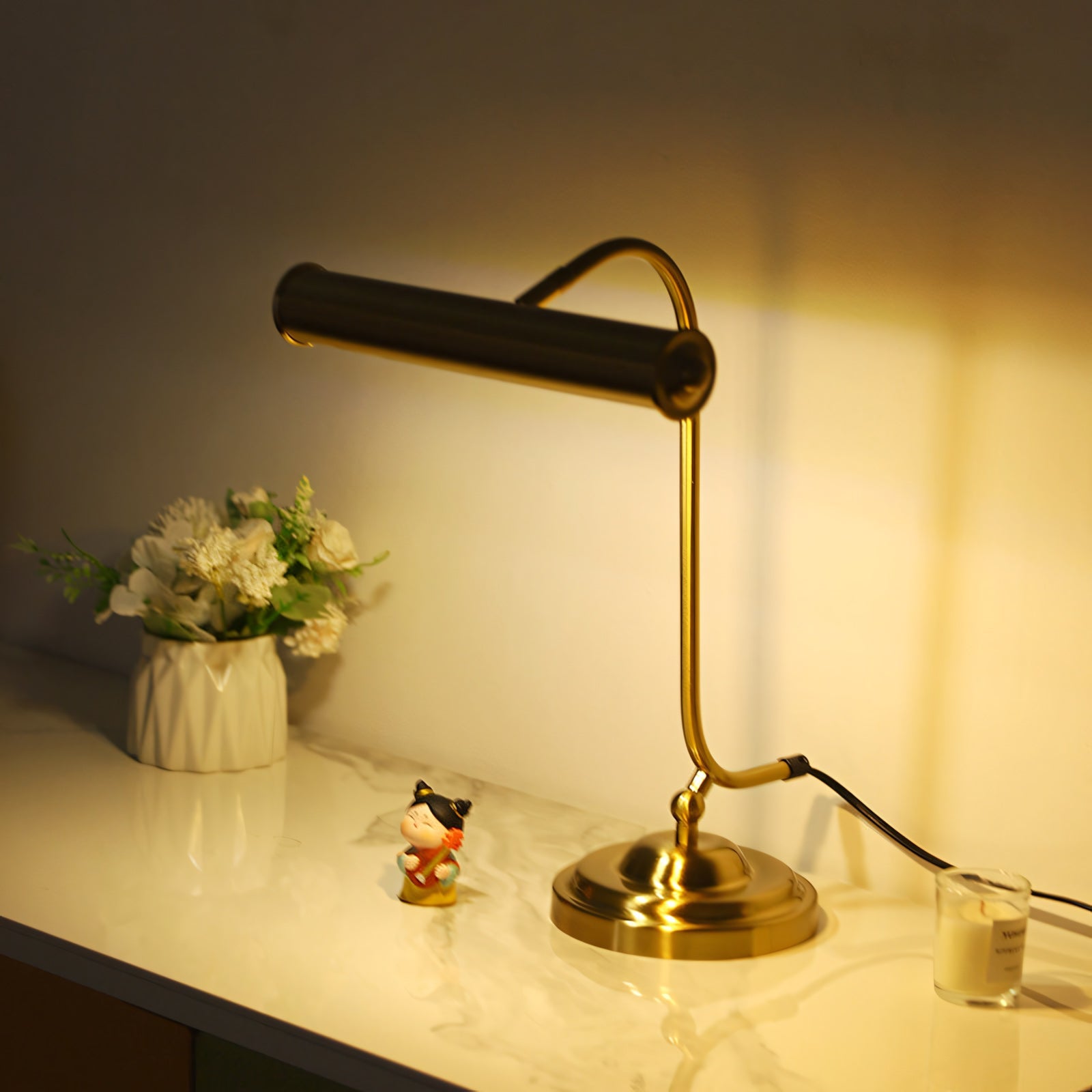 Industrial Iron Task Lamp with Rotating Tube Shade