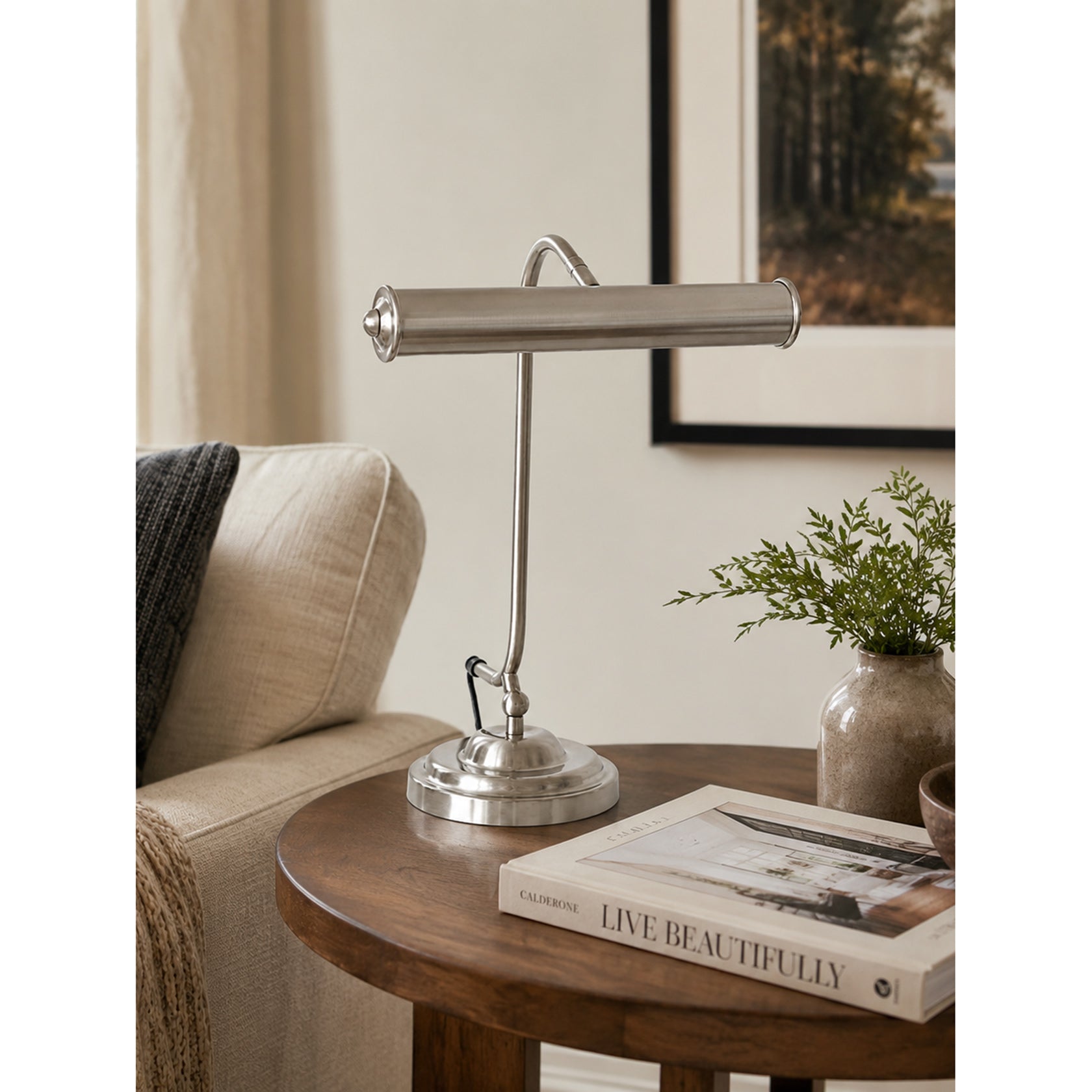 Industrial Iron Task Lamp with Rotating Tube Shade