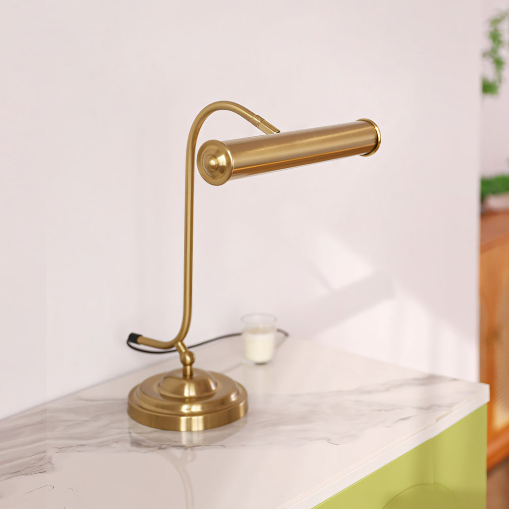 Industrial Iron Task Lamp with Rotating Tube Shade