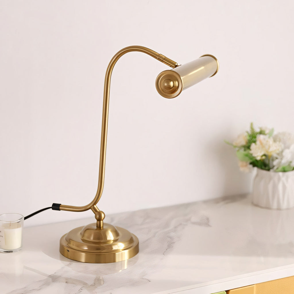 Industrial Iron Task Lamp with Rotating Tube Shade