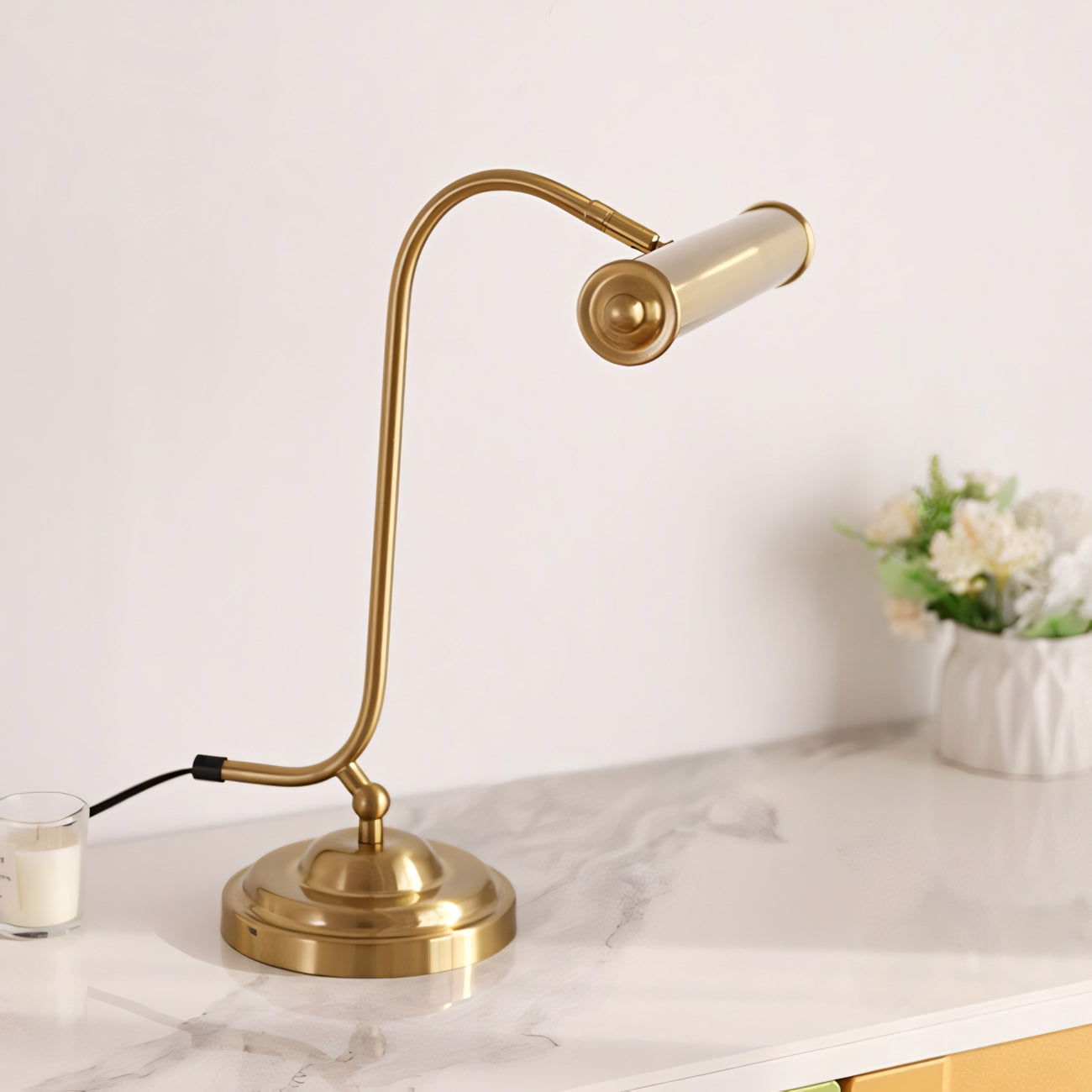 Industrial Iron Task Lamp with Rotating Tube Shade