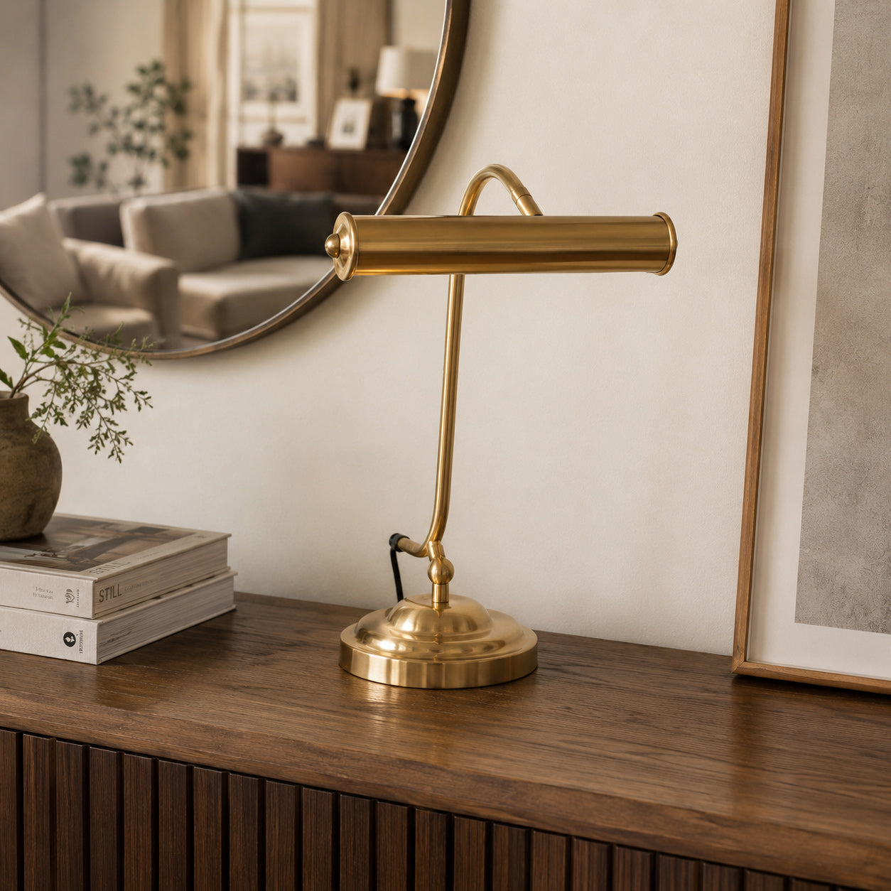 Industrial Iron Task Lamp with Rotating Tube Shade