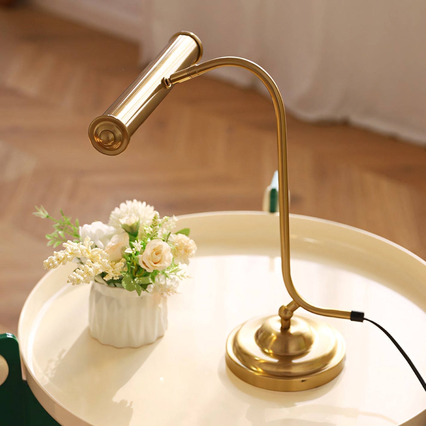 Industrial Iron Task Lamp with Rotating Tube Shade