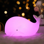 WhaleGlow: Rechargeable Whale Night Light Made of Silicone with Color Change & USB – for Baby Rooms & Sleep Aid