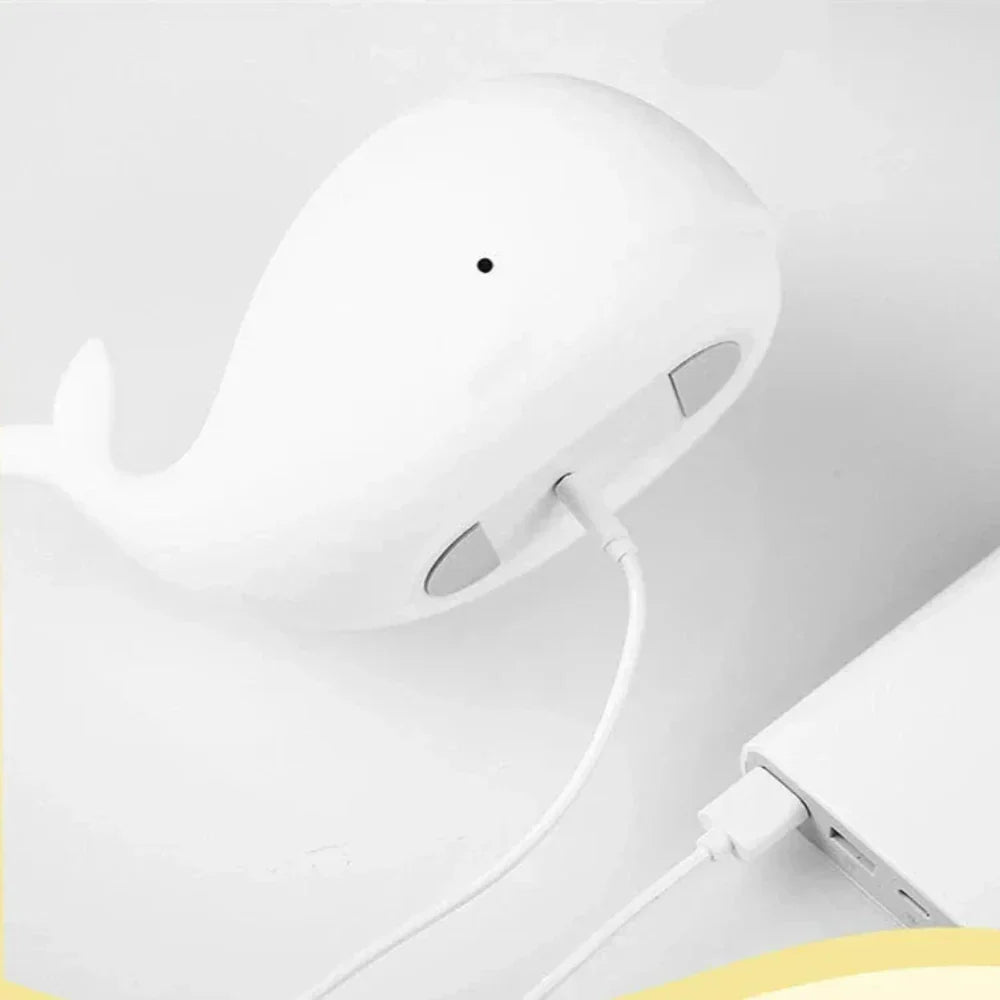 WhaleGlow: Rechargeable Whale Night Light Made of Silicone with Color Change & USB – for Baby Rooms & Sleep Aid
