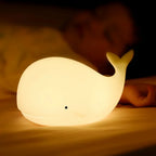 WhaleGlow: Rechargeable Whale Night Light Made of Silicone with Color Change & USB – for Baby Rooms & Sleep Aid