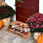 Gnome Magic: Christmas Doormat in Welcome Design – Non-slip, Decorative & Festive for Front Door & Hallway