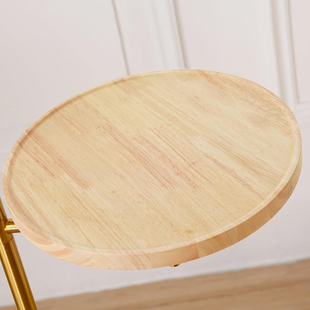 Marble Base Gold Floor Lamp with Charging Table