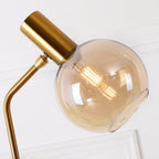 Marble Base Gold Floor Lamp with Charging Table