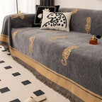 WildLuxe: Chenille Sofa Throw with Tiger Pattern – Stylish Sofa Cover for Living Room & Bedroom