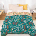 Wildflower Magic: Cotton Blankets Made from Organic Cotton with Fluffy Texture & Stylish Look – for Sofa & Lounge