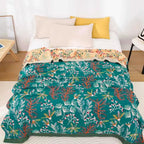 Wildflower Magic: Cotton Blankets Made from Organic Cotton with Fluffy Texture & Stylish Look – for Sofa & Lounge