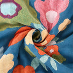 Wildflower Splendor: Stylish Cotton Blanket with Floral Pattern & Soft Quality – for Living & Sleeping Areas