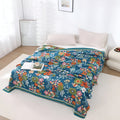 Wildflower Splendor: Stylish Cotton Blanket with Floral Pattern & Soft Quality – for Living & Sleeping Areas