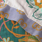 WildBloom: Decorative Cotton Blanket with Floral & Butterfly Design – for Bedroom & Living Room