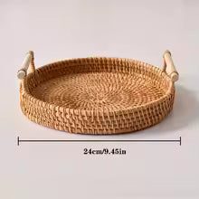 Handwoven storage basket made of willow twigs and rattan