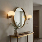 Ash Wood Wall Sconce with Ribbed Frosted Glass Shade