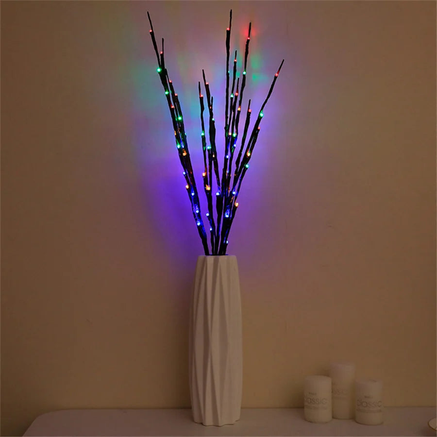 LED Willow Branch Light, Battery Powered, Bendable Branches