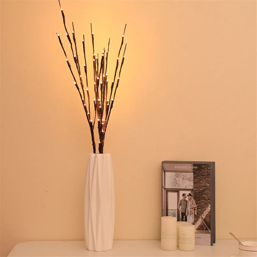 LED Willow Branch Light, Battery Powered, Bendable Branches
