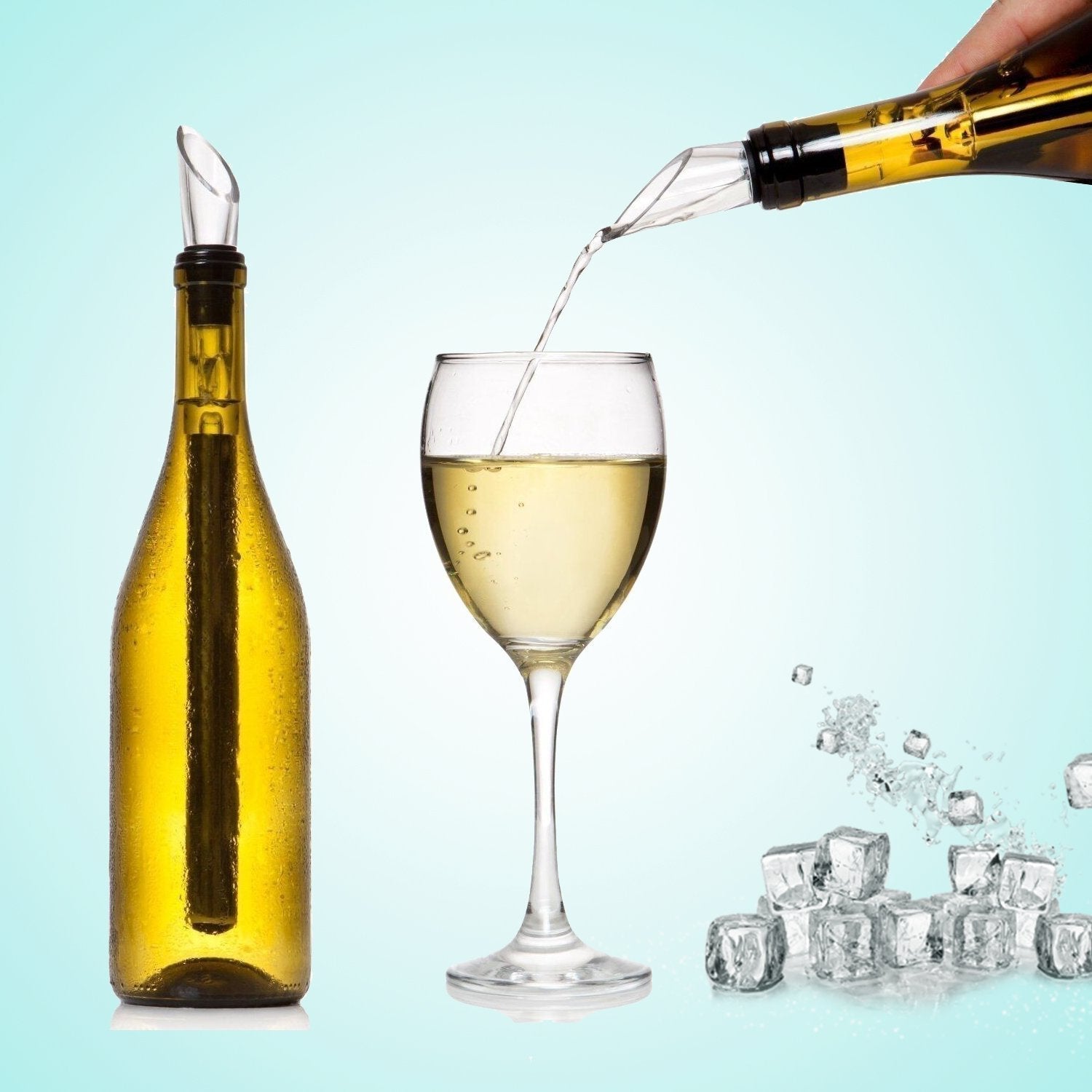 Wine Chiller Stainless Steel 2 in 1 Bottle Cooler Pourer