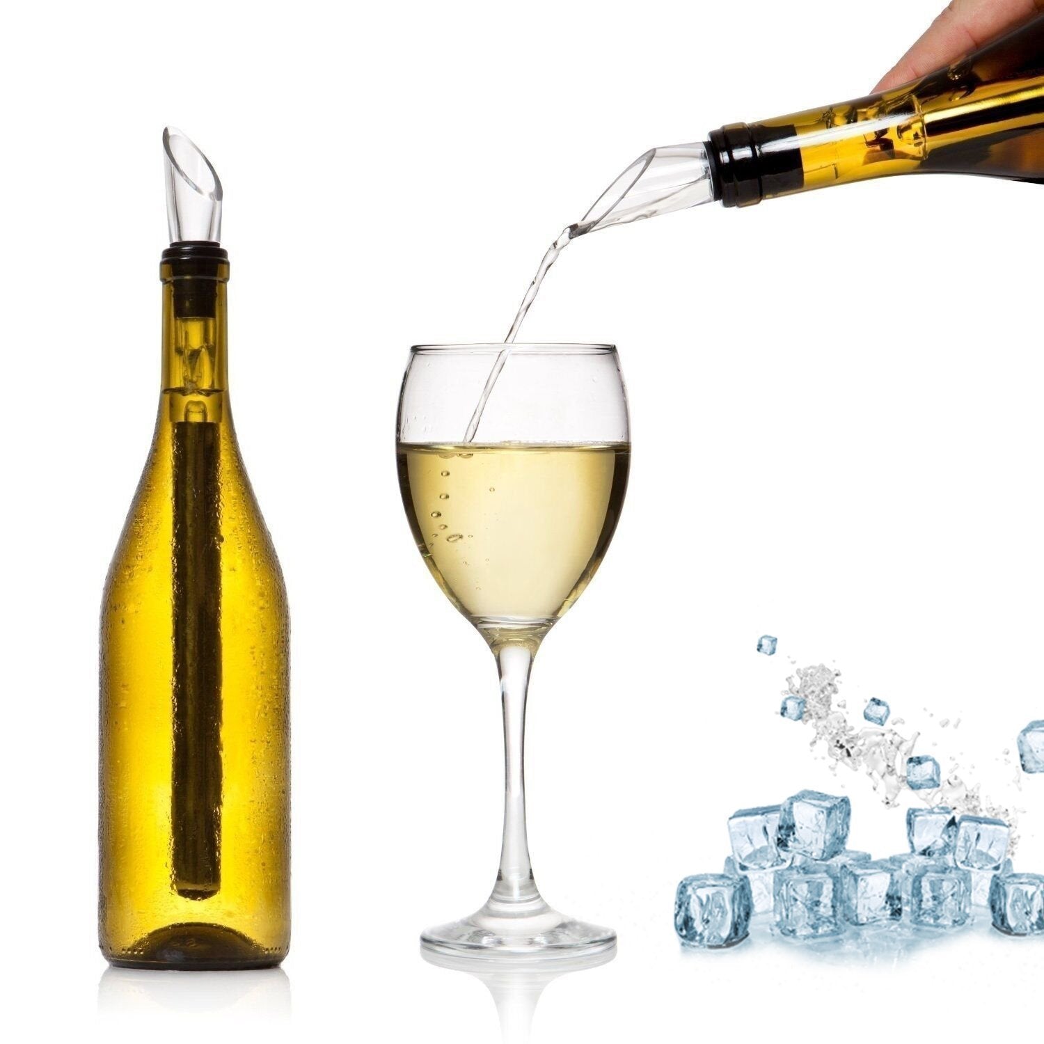 Wine Chiller Stainless Steel 2 in 1 Bottle Cooler Pourer