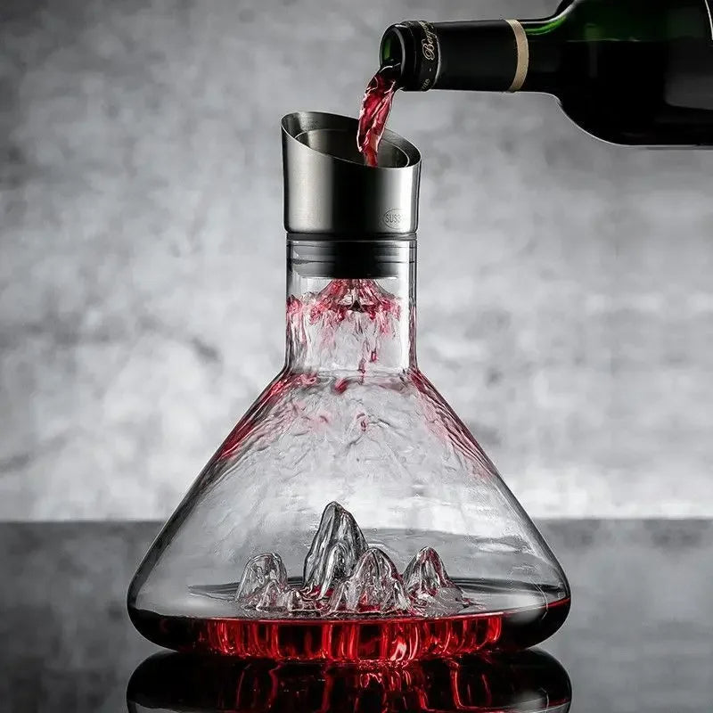 Wine Decanter 1500 ml Crystal 12 Channel Aeration Stainless Steel Filter