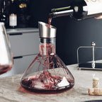 Wine Decanter 1500 ml Crystal 12 Channel Aeration Stainless Steel Filter