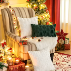 WinterMagic: Fluffy Christmas Pillowcase with Christmas Tree Design – Decorative & Cozy (Set of 2)
