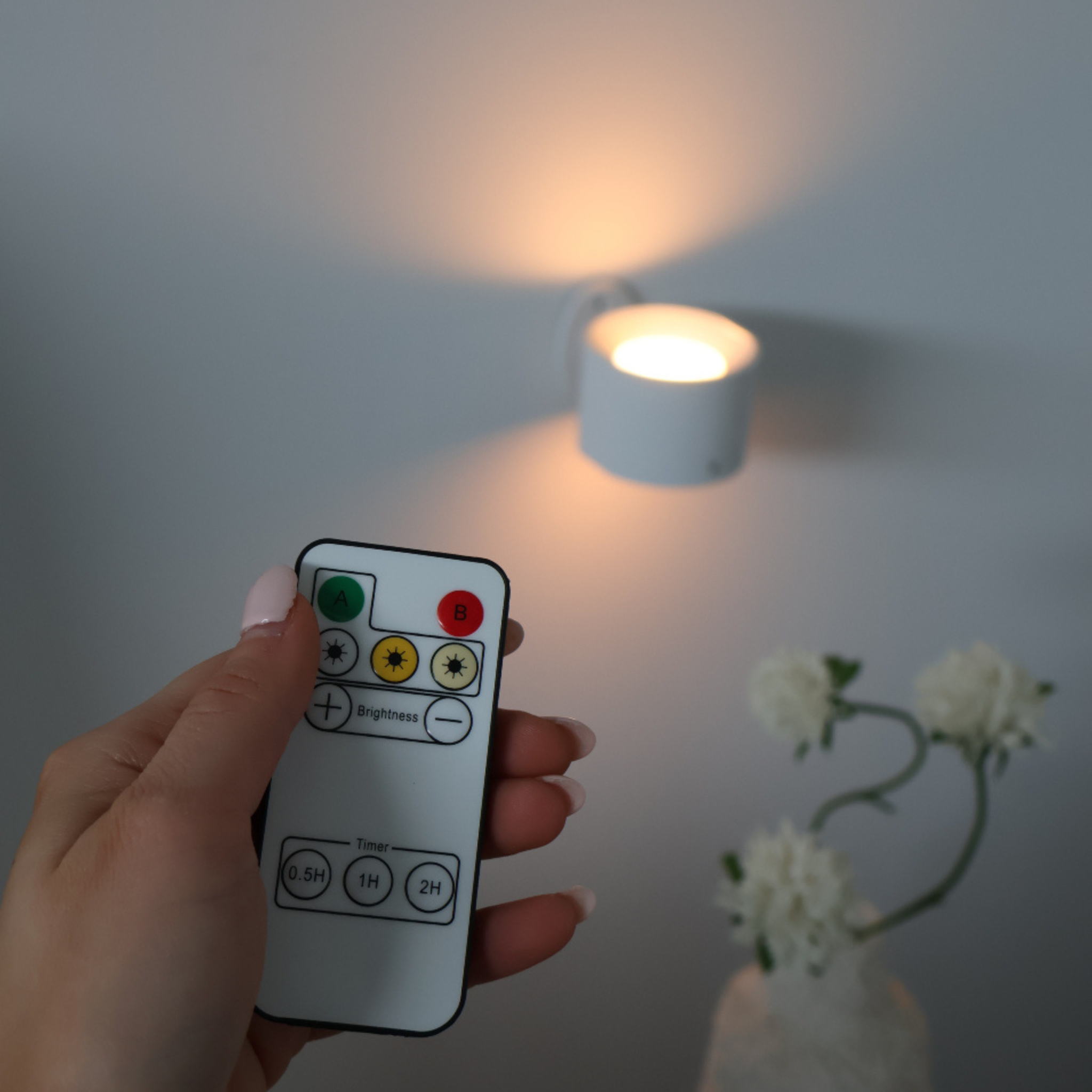 Wireless LED Wall Light Rechargeable Dimmable Warm White