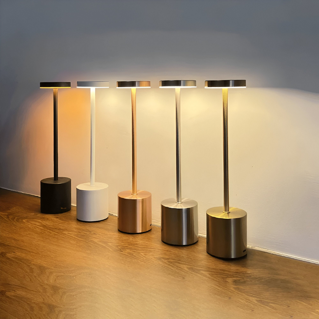 Wireless Retro Table Lamp – Rechargeable Cordless Design with Dimmable LED for Cozy Bedside Ambiance