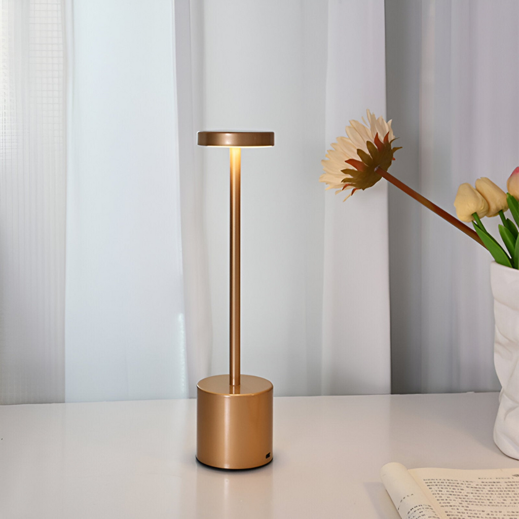 Wireless Retro Table Lamp – Rechargeable Cordless Design with Dimmable LED for Cozy Bedside Ambiance