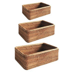 WohnAkzent: Rectangular Storage Basket in Boho Style – Durable, Lightweight & Versatile for Home & Decoration