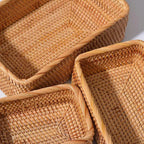 WohnAkzent: Rectangular Storage Basket in Boho Style – Durable, Lightweight & Versatile for Home & Decoration