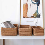 WohnAkzent: Rectangular Storage Basket in Boho Style – Durable, Lightweight & Versatile for Home & Decoration