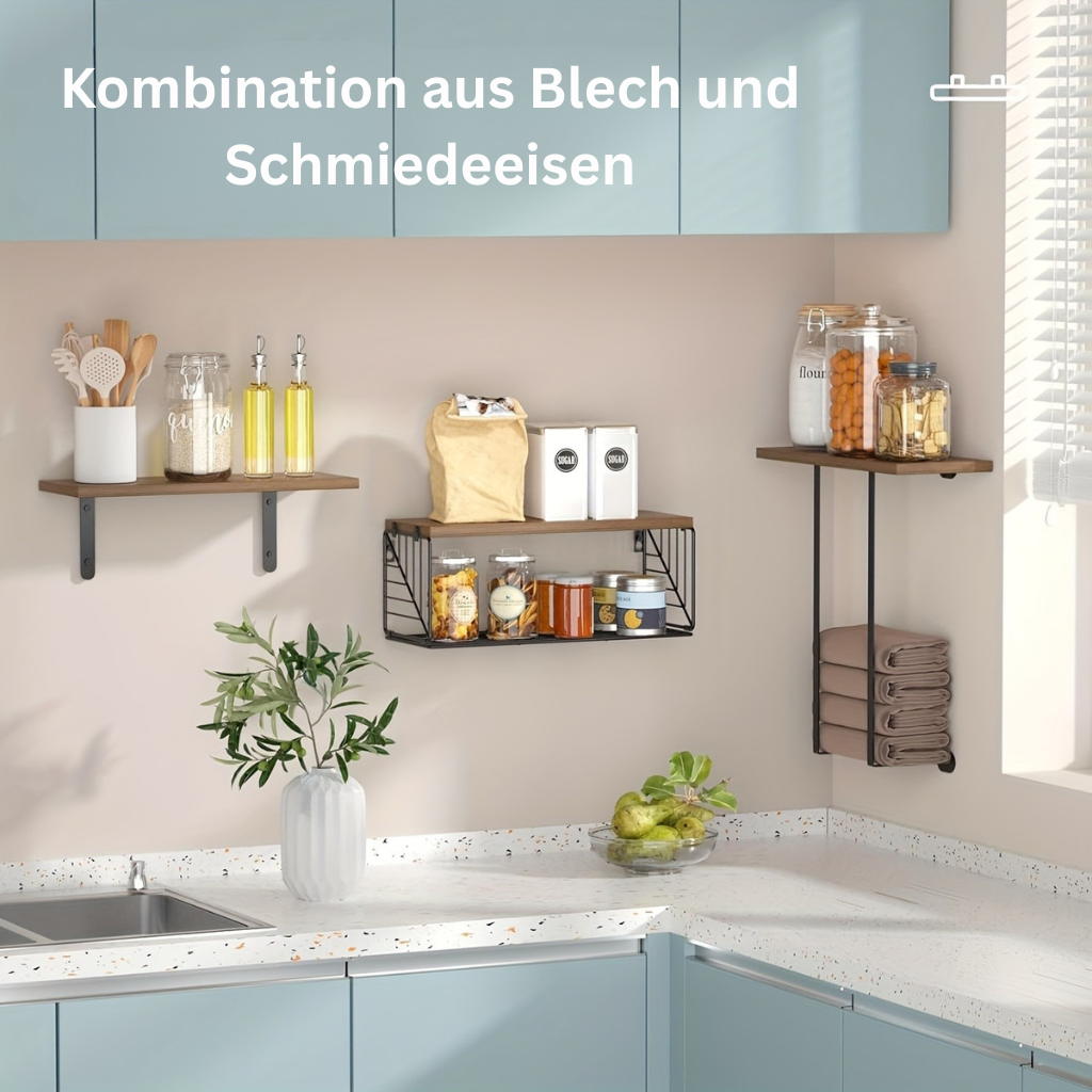 HomeAmbience: Towel Rack Bathroom – Modern Wooden Shelf Set, Decorative & Functional for Bathroom, Kitchen & Living Room